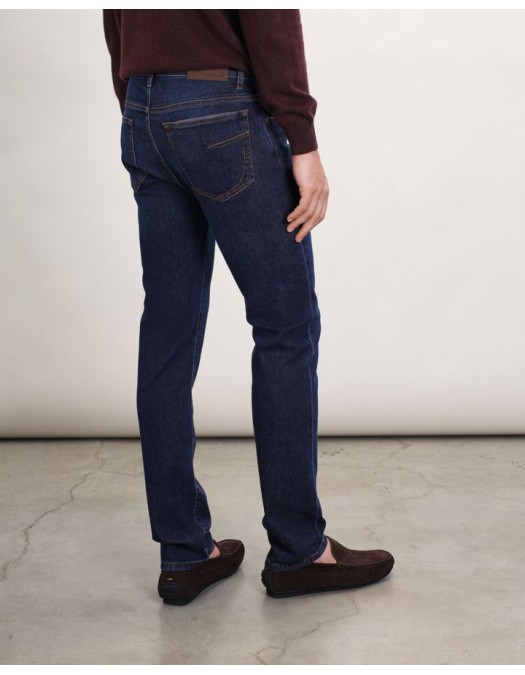 BLUGI CORNELIANI, Slim Fit, Bumbac si Lyocel, Bleumarin - 264JG22620136002