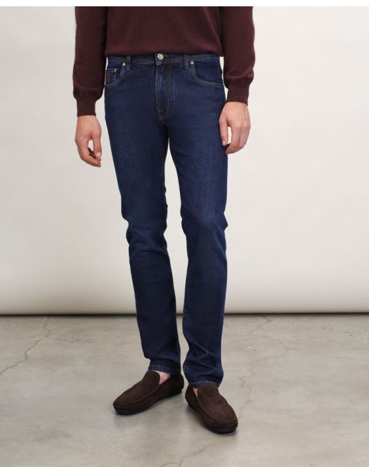 BLUGI CORNELIANI, Slim Fit, Bumbac si Lyocel, Bleumarin - 264JG22620136002