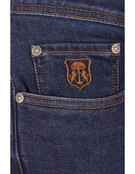BLUGI CORNELIANI, Slim Fit, Bumbac si Lyocel, Bleumarin - 264JG22620136002
