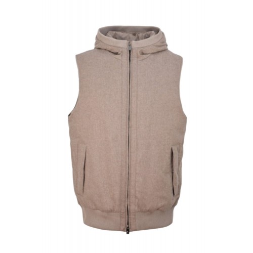 VESTA CORNELIANI, Cu Fermoar, Gluga, Casmir, Beige VESTA CORNELIANI, Cu Fermoar, Gluga, Casmir, Beige
