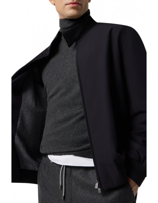 JACHETA CORNELIANI, Two way zipper, Poliamida, Negru - 26L5Z52620152001