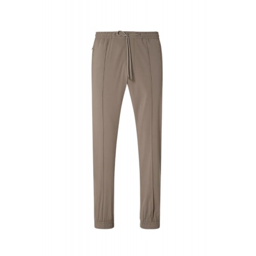 PANTALONI CORNELIANI, technical wool fabric joggers, Dark Beige