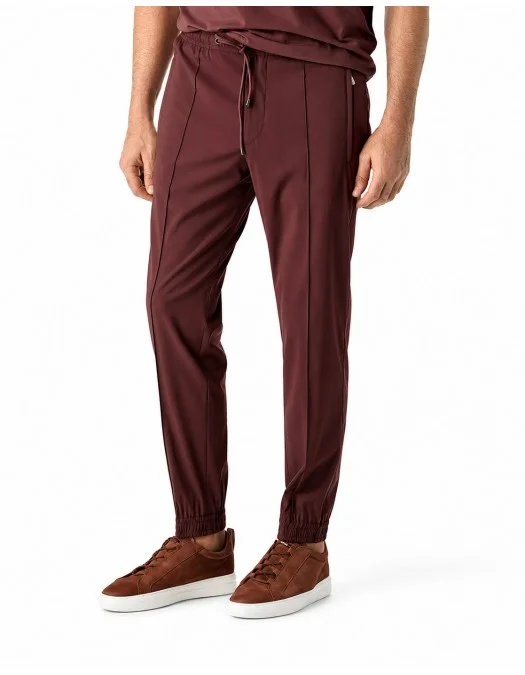 PANTALONI CORNELIANI, technical wool fabric joggers, Brown - 2745292718523032