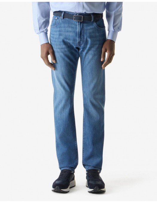 BLUGI CORNELIANI, 7.2 o.z. stretch denim jeans, Blue - 274JG22720135006