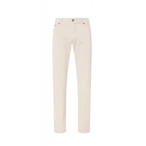 Jeans CORNELIANI, dyed stretch cotton jeans, Cream