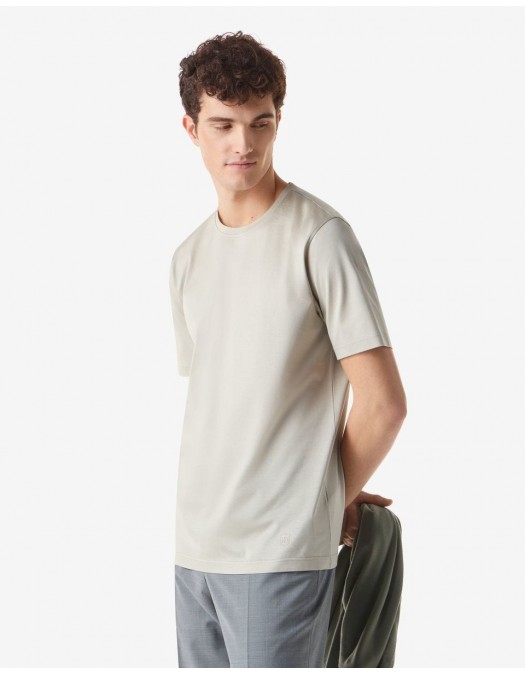 Tricou CORNELIANI, crew neck pure cotton t-shirt, Gri - 27G5002725000019