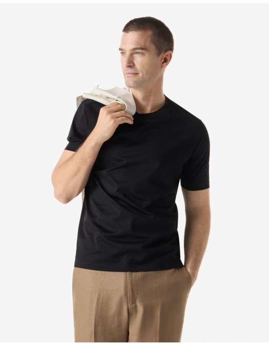 Tricou CORNELIANI, crew neck pure cotton t-shirt, Negru - 27G5002725000020