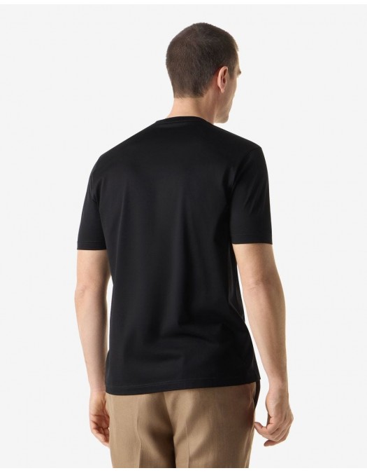 Tricou CORNELIANI, crew neck pure cotton t-shirt, Negru - 27G5002725000020