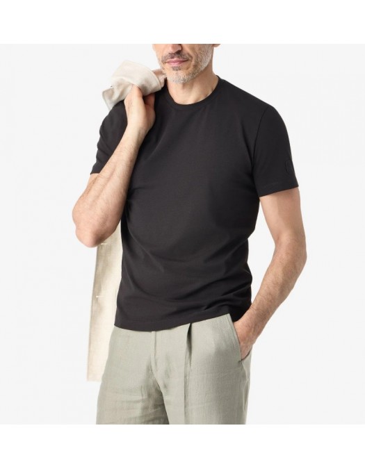 Tricou CORNELIANI, Black crew neck stretch cotton jersey t-shirt - 27G5862725028020