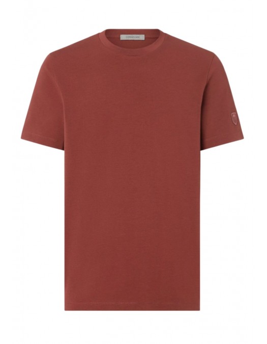 Tricou CORNELIANI, Brick brown crew neck stretch cotton jersey - 27G5862725028032