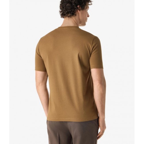 Tricou CORNELIANI, Ochre crew neck stretch cotton jersey