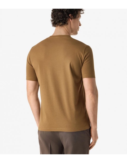 Tricou CORNELIANI, Ochre crew neck stretch cotton jersey - 27G5862725028033