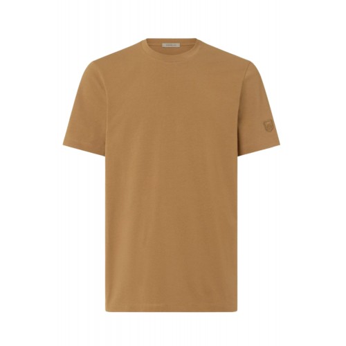Tricou CORNELIANI, Ochre crew neck stretch cotton jersey