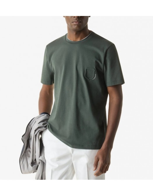 Tricou CORNELIANI, Green crew neck stretch jersey t-shirt - 27G5892725041050