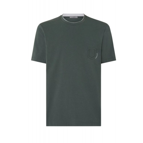 Tricou CORNELIANI, Green crew neck stretch jersey t-shirt