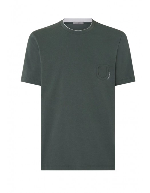 Tricou CORNELIANI, Green crew neck stretch jersey t-shirt - 27G5892725041050