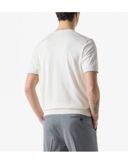 Tricou CORNELIANI, White silk and cotton knitwear - 27M5502725131028