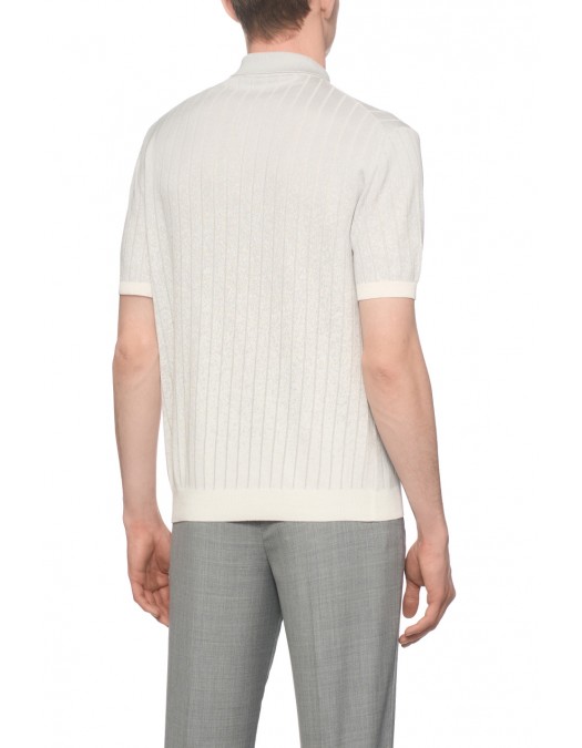 Tricou CORNELIANI, Cotton and silk polo shirt - 27M5512725100026