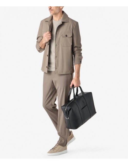 Pantaloni CORNELIANI, Dark beige technical wool chinos - 27X5302718523029