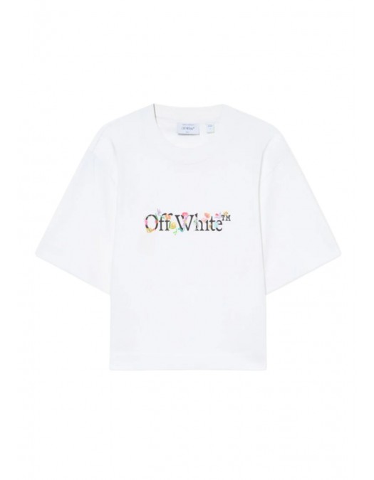 Trcicou OFF WHITE, Bookish Glowing Flower Crop T-shirt - 2AA090S26JER001W102