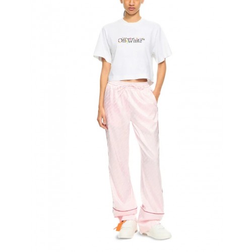 Trcicou OFF WHITE, Bookish Glowing Flower Crop T-shirt