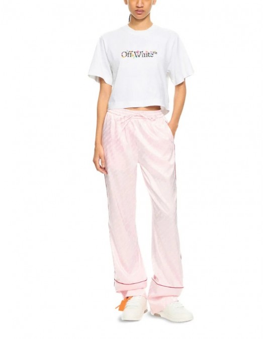 Trcicou OFF WHITE, Bookish Glowing Flower Crop T-shirt - 2AA090S26JER001W102