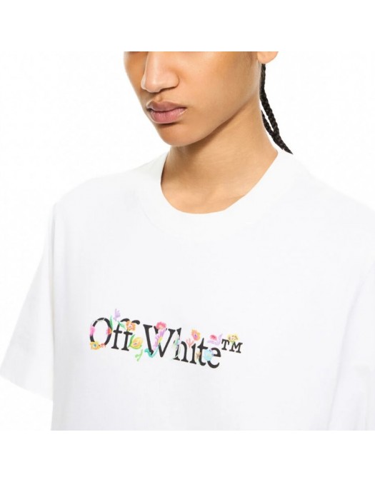 Trcicou OFF WHITE, Bookish Glowing Flower Crop T-shirt - 2AA090S26JER001W102