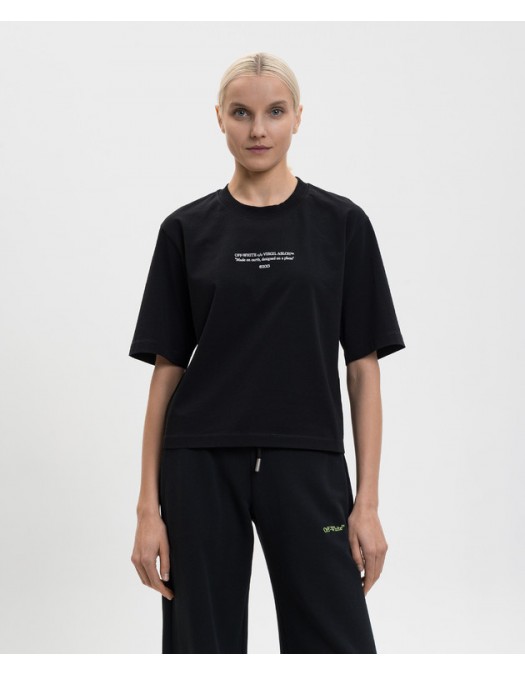 Tricou OFF WHITE, White T-shirt with Statement print, Negru - 2AA124S26JER006W003