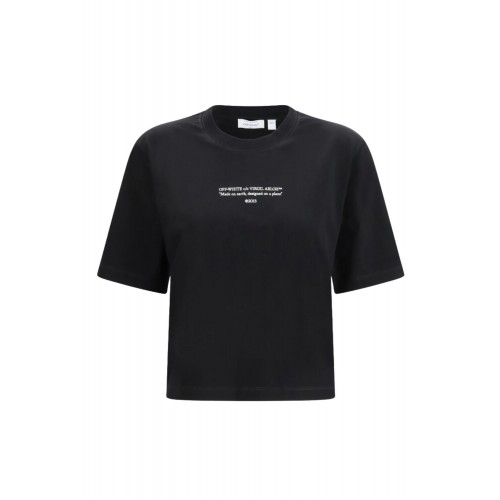 Tricou OFF WHITE, White T-shirt with Statement print, Negru