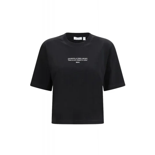 Tricou OFF WHITE, White T-shirt with Statement print, Negru