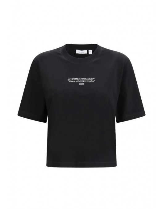 Tricou OFF WHITE, White T-shirt with Statement print, Negru - 2AA124S26JER006W003