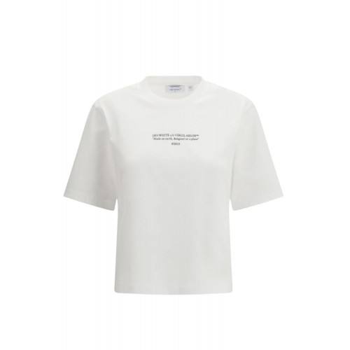 Tricou OFF WHITE, White T-shirt with Statement print, Alb