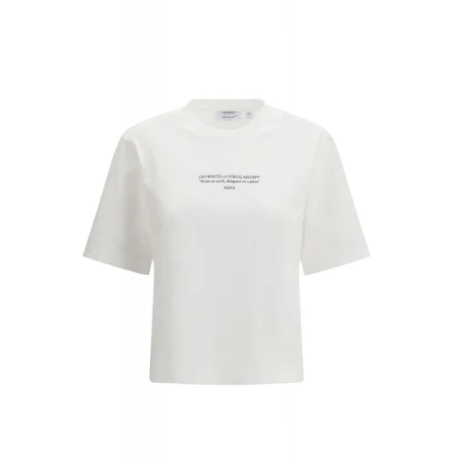 Tricou OFF WHITE, White T-shirt with Statement print, Alb