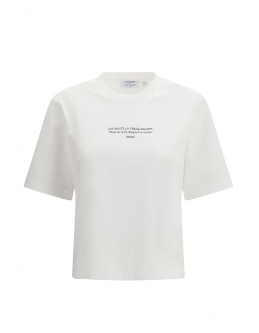 Tricou OFF WHITE, White T-shirt with Statement print, Alb - 2AA124S26JER006W102