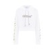 Hanorac OFF WHITE , White cropped hoodie with floral logo print - 2BB056S26FLE001W102