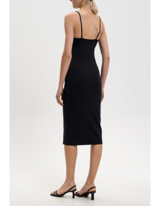 Rochie OFF WHITE, Black midi dress with contrasting OFF logo - 2DB55FC99JER001W003