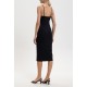 Rochie OFF WHITE, Black midi dress with contrasting OFF logo - 2DB55FC99JER001W003