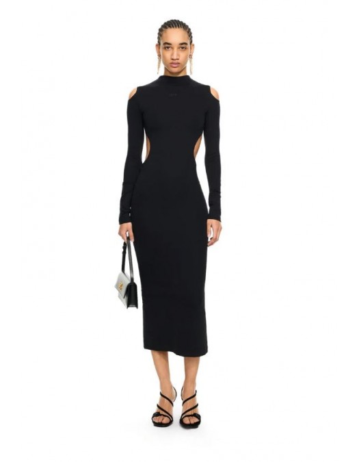 Rochie OFF WHITE, Sleek Meteor Dress, Negru - 2DB56JS26JER001W009