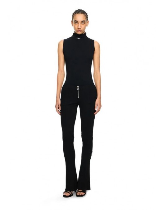 TOP OFF WHITE, Off Stamp Rib Kat Top, Negru - 2DD04PS26JER001W003