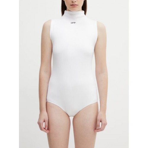 Body OFF WHITE, Cotton bodysuit Off Stamp