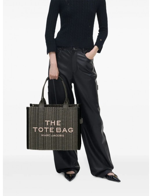 Geanta MARC JACOBS, The Monogram Jacquard, Large, Tote, Black, Beige - 2F4HTT014H05261 Geanta MARC JACOBS, The Monogram Jacquard, Large, Tote, Black, Beige - 2F4HTT014H05261