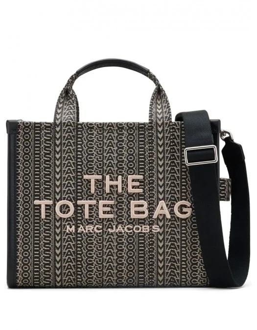 Geanta MARC JACOBS, The Large Jacquard, Tote, Beige, Black - 2F4HTT015H05261 Geanta MARC JACOBS, The Large Jacquard, Tote, Beige, Black - 2F4HTT015H05261