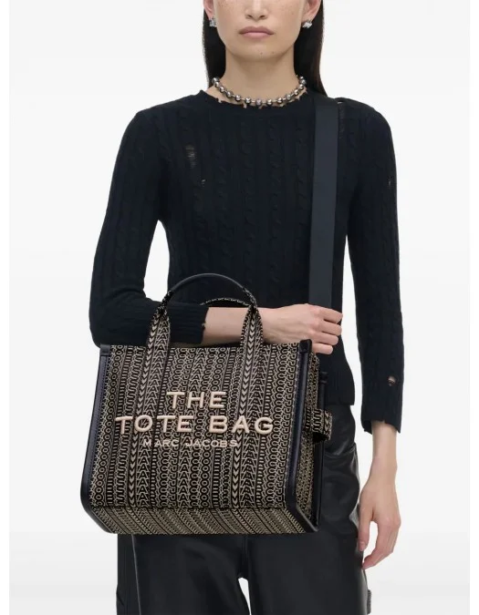 Geanta MARC JACOBS, The Large Jacquard, Tote, Beige, Black - 2F4HTT015H05261 Geanta MARC JACOBS, The Large Jacquard, Tote, Beige, Black - 2F4HTT015H05261