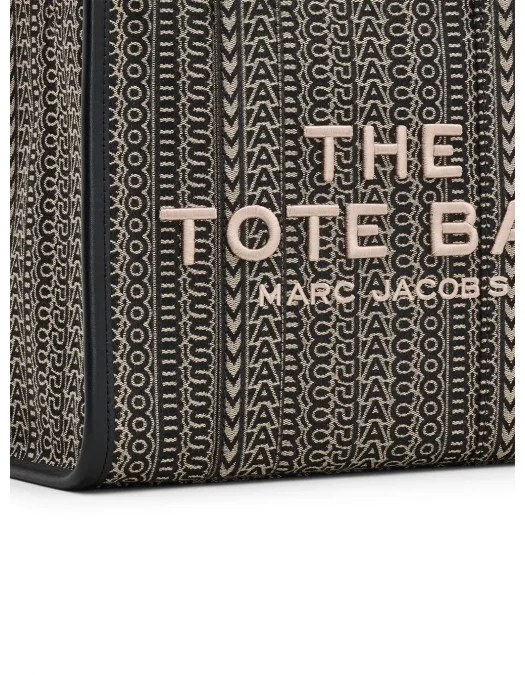 Geanta MARC JACOBS, The Large Jacquard, Tote, Beige, Black - 2F4HTT015H05261 Geanta MARC JACOBS, The Large Jacquard, Tote, Beige, Black - 2F4HTT015H05261