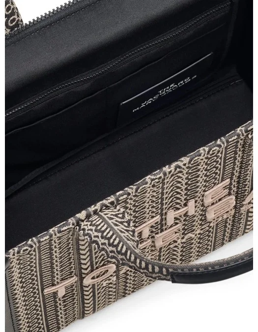 Geanta MARC JACOBS, The Large Jacquard, Tote, Beige, Black - 2F4HTT015H05261 Geanta MARC JACOBS, The Large Jacquard, Tote, Beige, Black - 2F4HTT015H05261