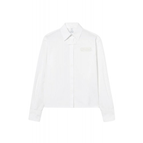 CAMASA OFF WHITE, Popeline Long-Sleeved Shirt, Alb