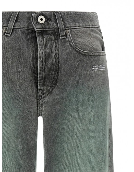 Blugi OFF WHITE, Spray Susy belt-loops jeans, Grey - 2YA069S26DEN003W055