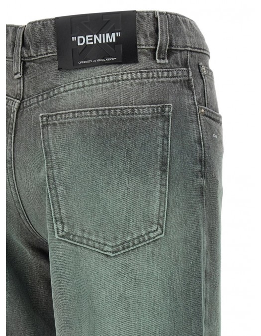 Blugi OFF WHITE, Spray Susy belt-loops jeans, Grey - 2YA069S26DEN003W055