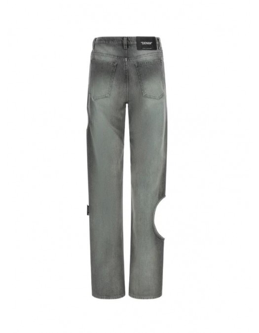 Blugi OFF WHITE, cut-out straight jeans, Grey - 2YA06ES26DEN002W055