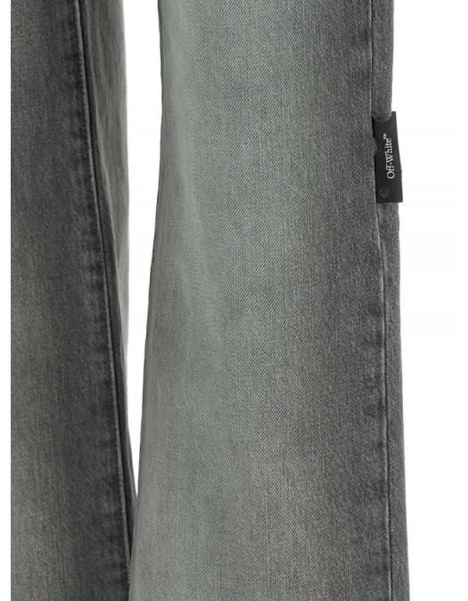 Blugi OFF WHITE, cut-out straight jeans, Grey - 2YA06ES26DEN002W055